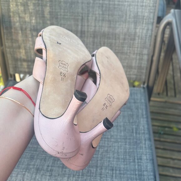 Vaneli Vintage Y2K Light Pink Leather Bow Kitten Heels 8.5 - Picture 6 of 8